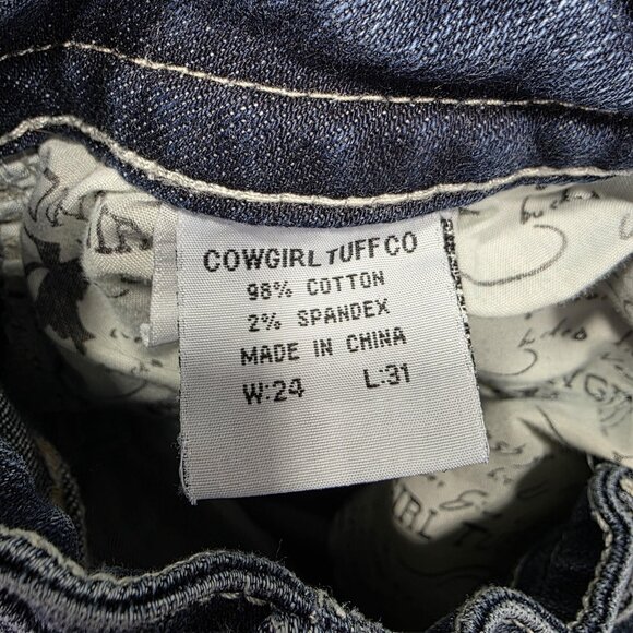 Cowgirl Tuff Co Jeans Womens 24x31 Blue Timeless Bootcut Contrast Stitch Denim - Picture 7 of 11